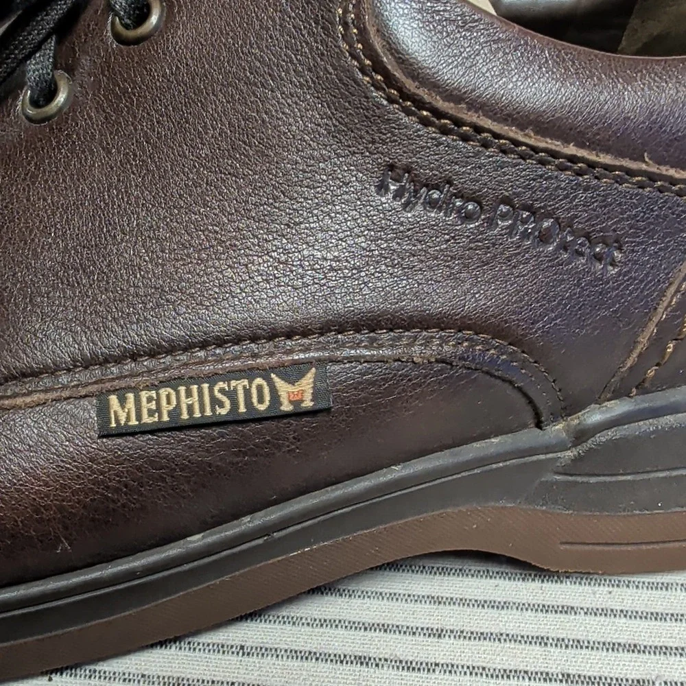 Mephisto Douk Hydro Protect Oxfords US Mens 11.5 Brown Leather Moc Toe Air-Jet